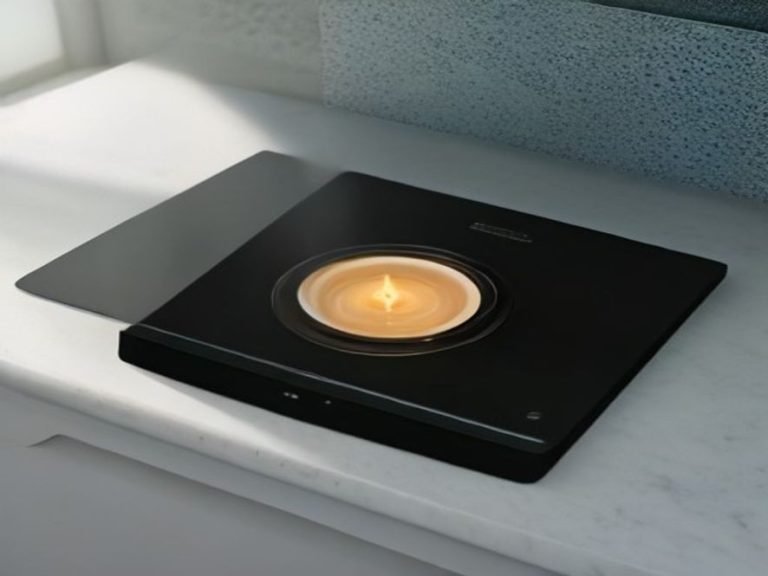 Restored induction glass top next to safe scraper tool