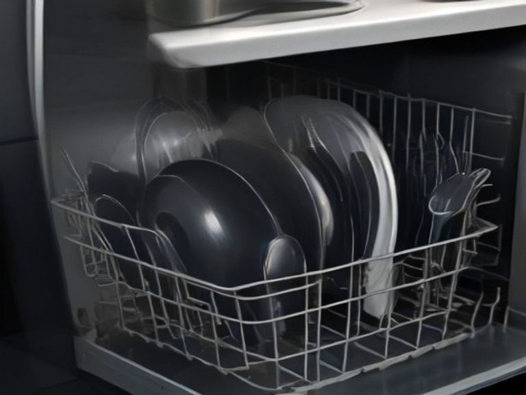 Gleaming stainless steel dishwasher interior