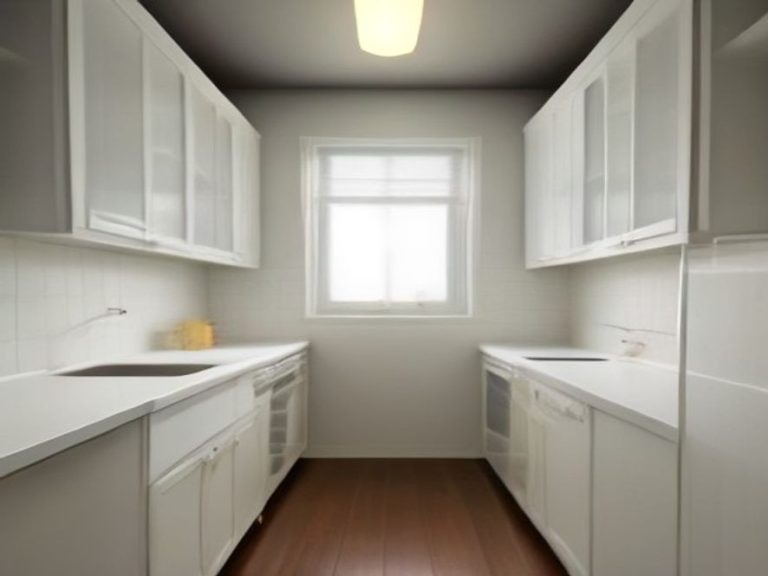 Shallow cabinet storage featuring vertical plate racks.