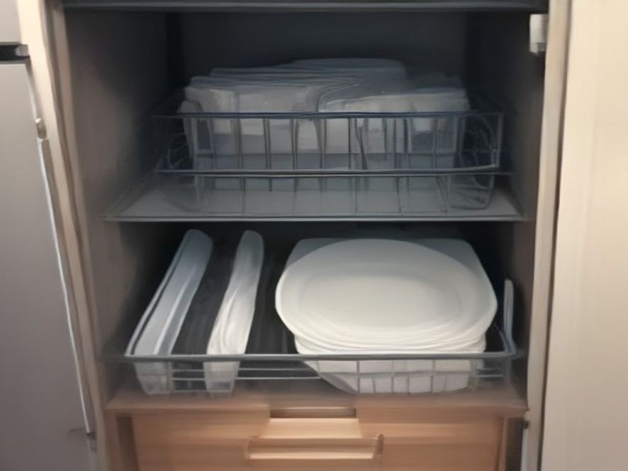 Properly proportioned cabinet layout showing clear spacing and correct bin sizes