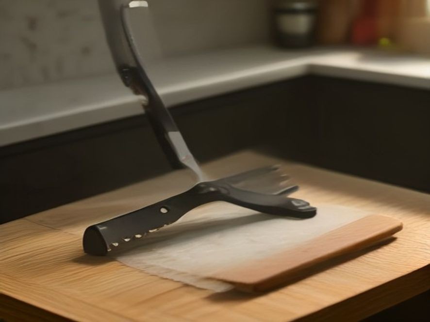 Must have kitchen tools placed on a modern stone countertop.
