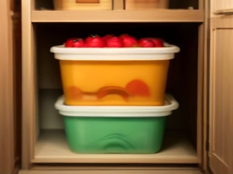 Compact food storage containers optimizing small pantry space.