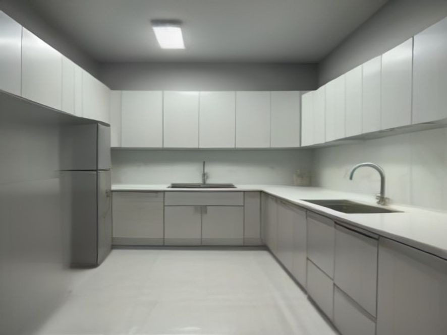 An organized residential kitchen featuring clean counters and stainless appliances.
