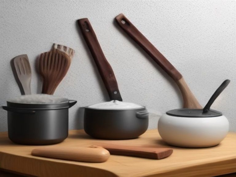 Miniature kitchen tools and gadgets scaled for single portion cooking.