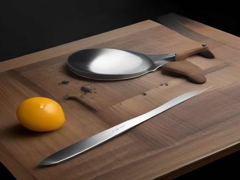 Professional grade kitchen tools displayed on a sturdy wooden cutting board.