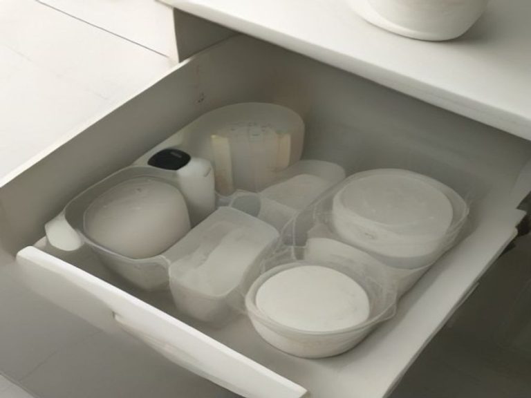 Nesting utensils and drawer organizers designed to reduce kitchen clutter.