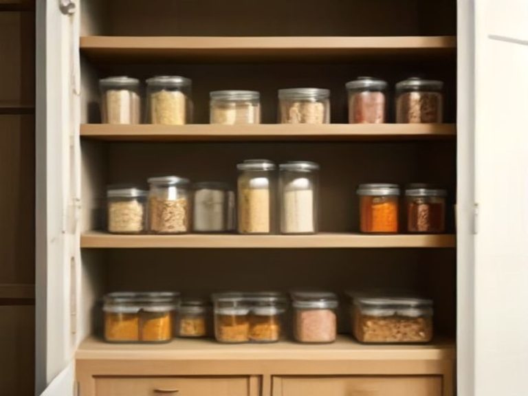 Organized pantry layout alongside a clean maintenance routine setup.