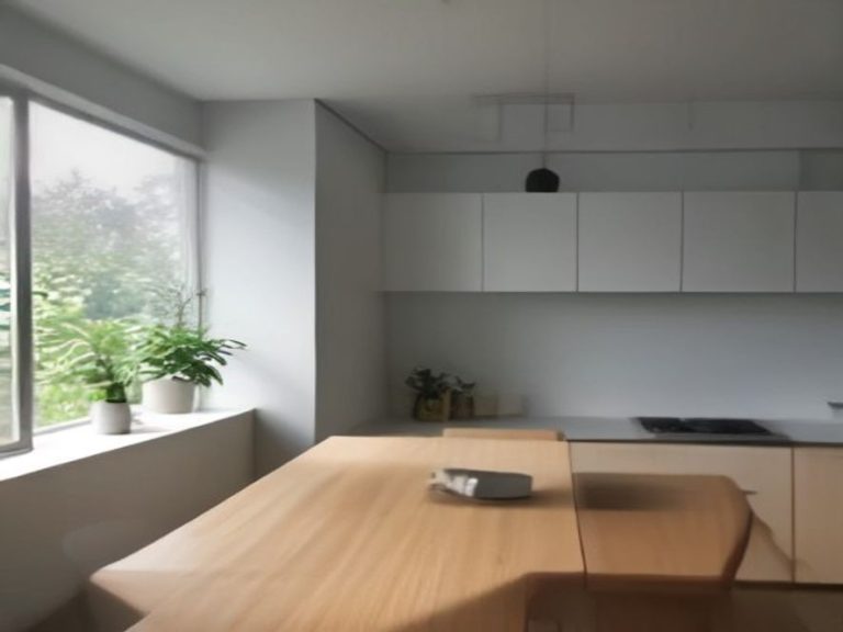 A minimalist kitchen setup focusing on simplicity and functional space.