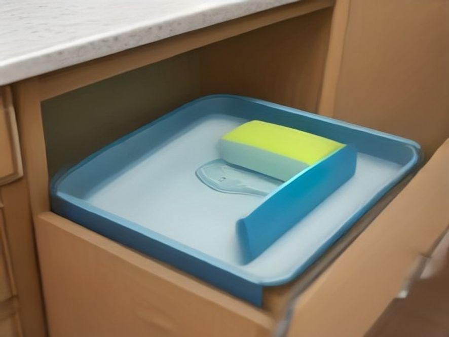 Collapsible smart kitchen tool stored flat in drawer