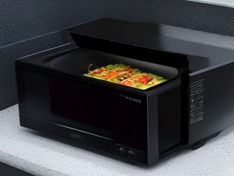 Smart microwave with inverter heating technology and touch controls