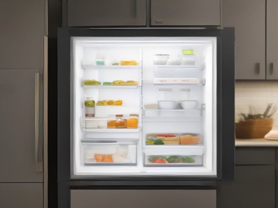 French door smart refrigerator with built-in interactive door screen