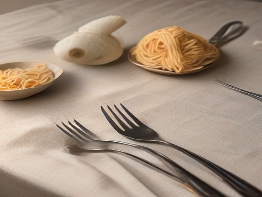 Portion control scoops and serving utensils arranged for meal presentation.