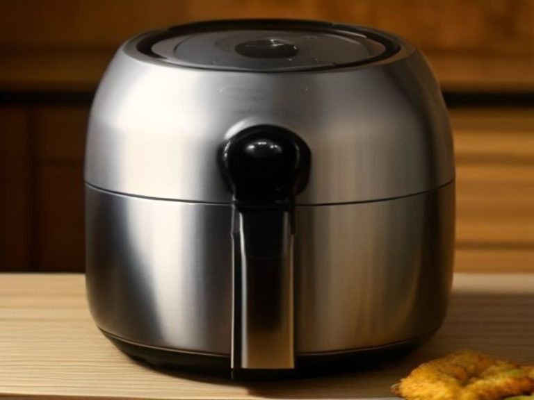 Smart air fryer displaying active cooking progress through a glass view window