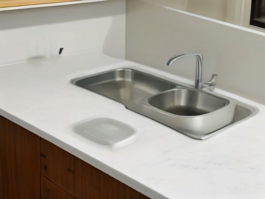 Over the sink cutting board expanding cramped counter space.