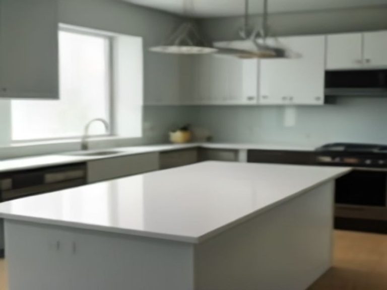 Glossy kitchen countertop free of cloudy marks and haze
