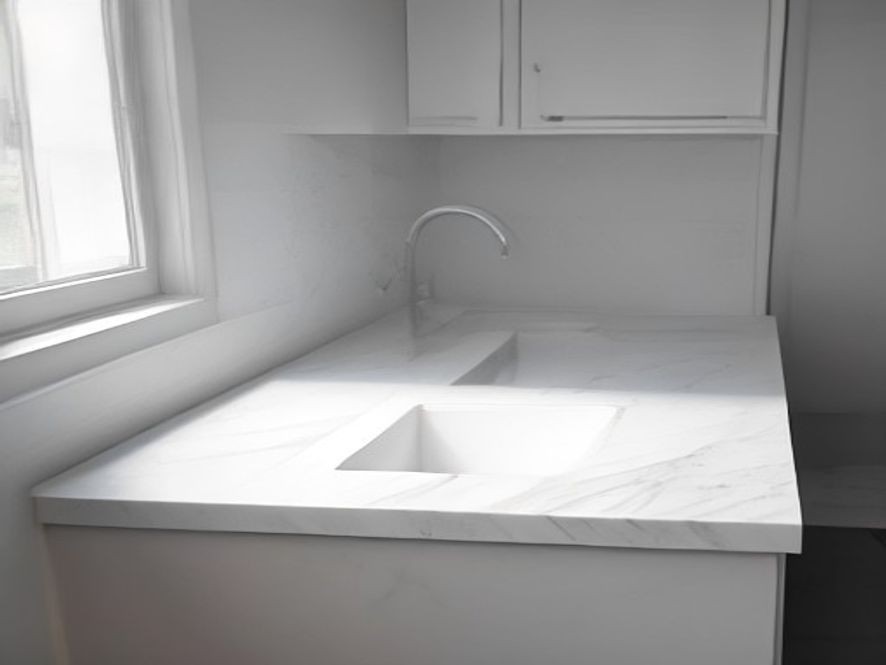 Flawless white marble countertop free from stubborn surface stains