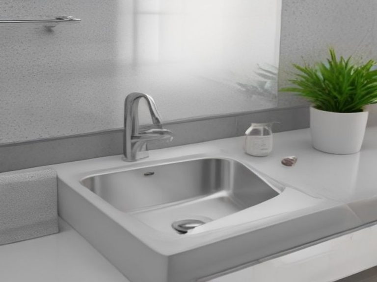 Polished stainless steel sink with a smooth water-spot-free finish