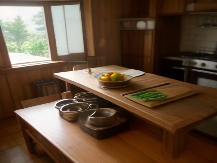 First day kitchen essentials set up on a new home island.