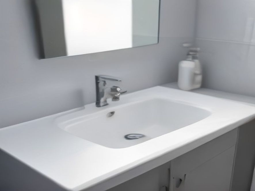 Gleaming chrome faucet completely free of soap scum and mineral buildup