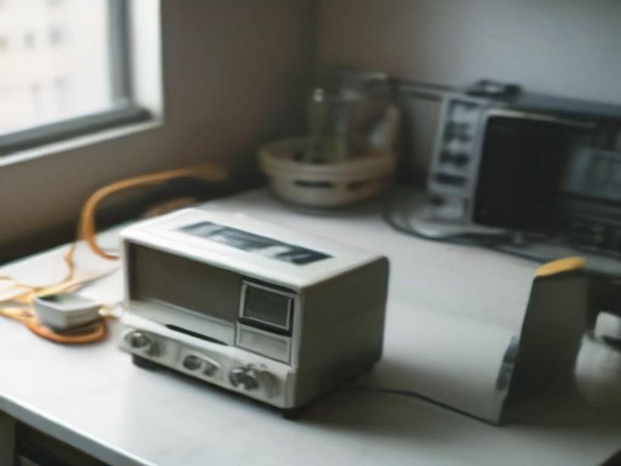An unplugged power cord lying safely on a counter next to a toaster.