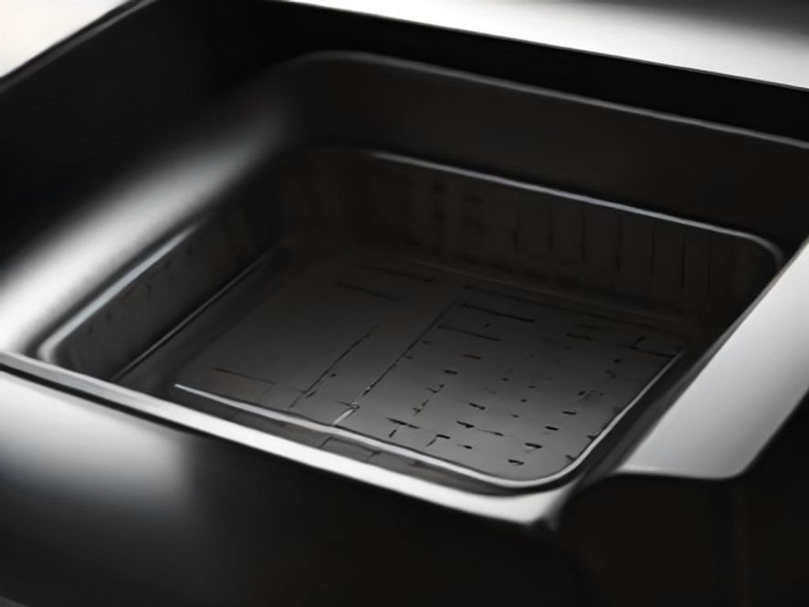 Grease residue remaining on an air fryer drawer surface