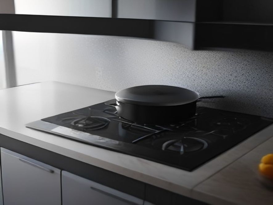 A clean black ceramic glass cooktop stove in a contemporary kitchen.