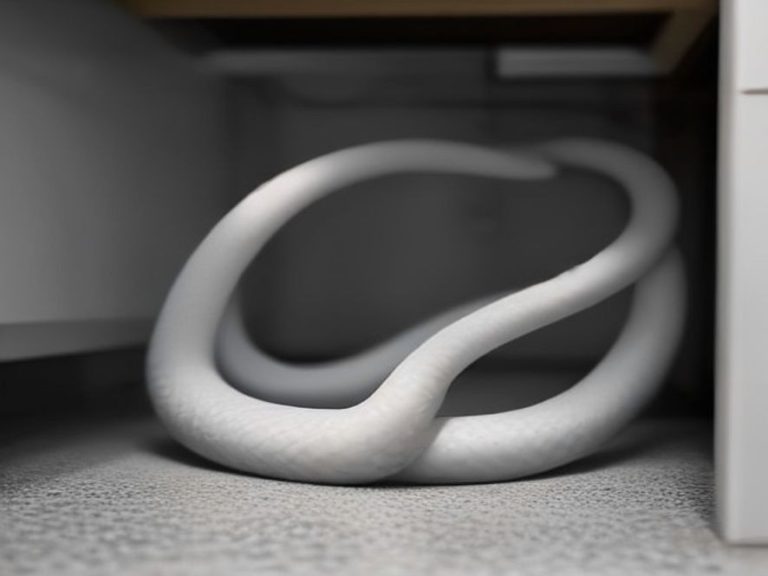 Plumbing drain snake cable ready for clearing stubborn kitchen pipe blockages.