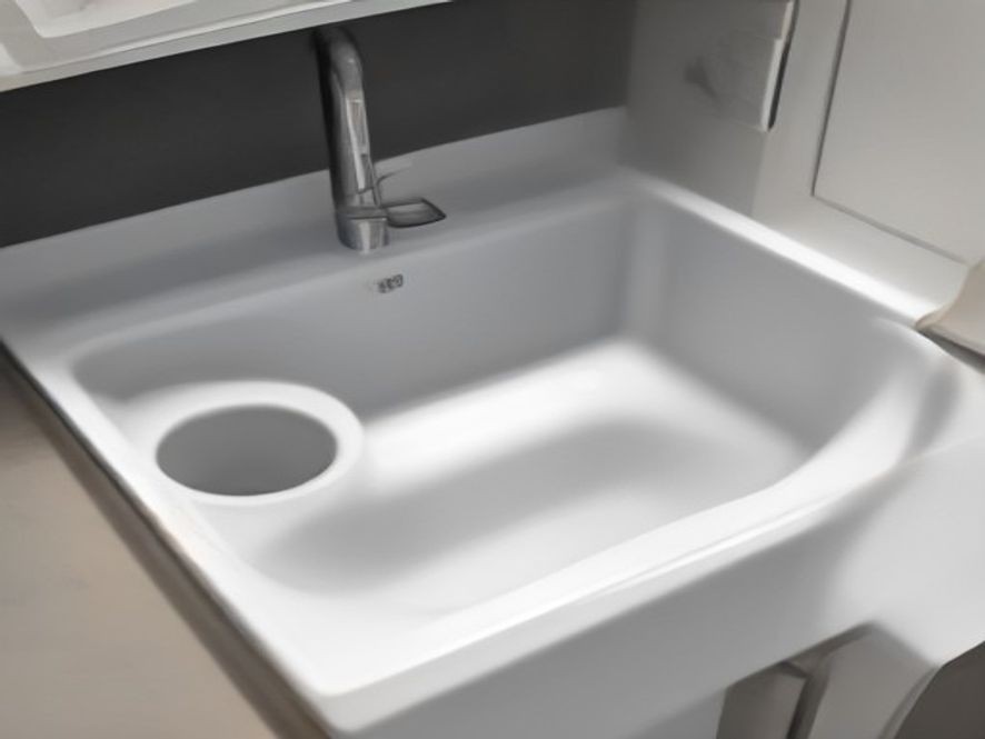 PVC P-trap and drain pipe assembly under a sink