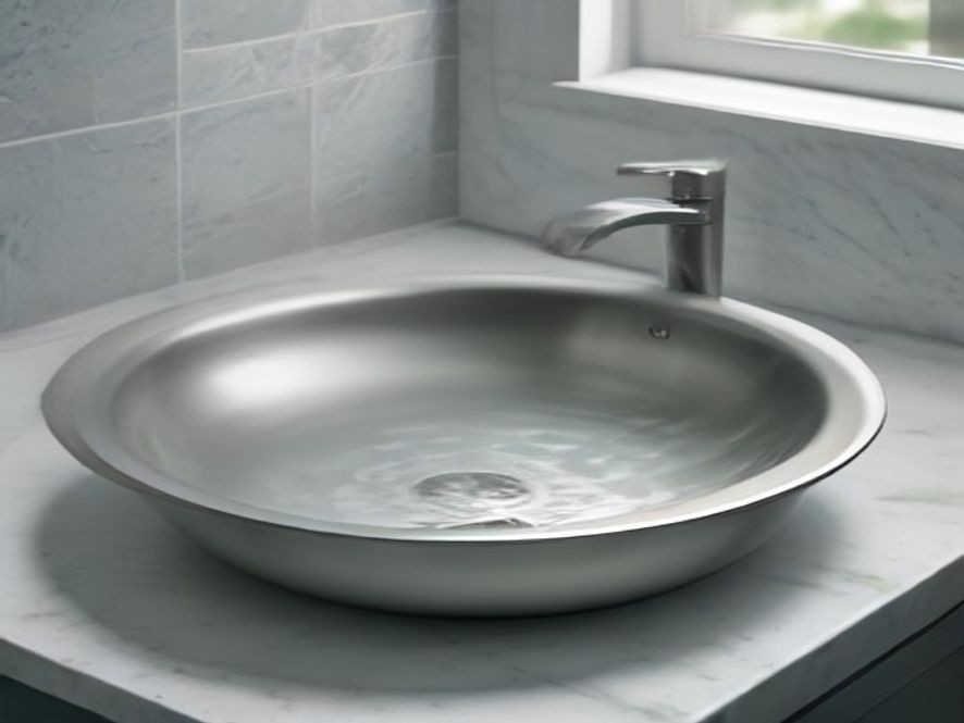 High water level in a stainless steel kitchen sink