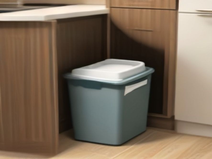 Locating sour food smells near kitchen trash and cabinet zones.