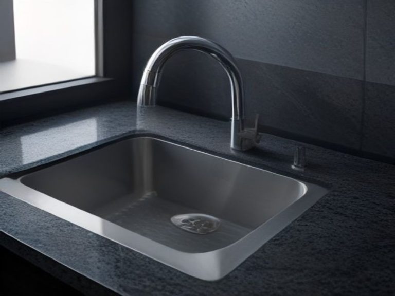 Water pooling around the base of a kitchen faucet