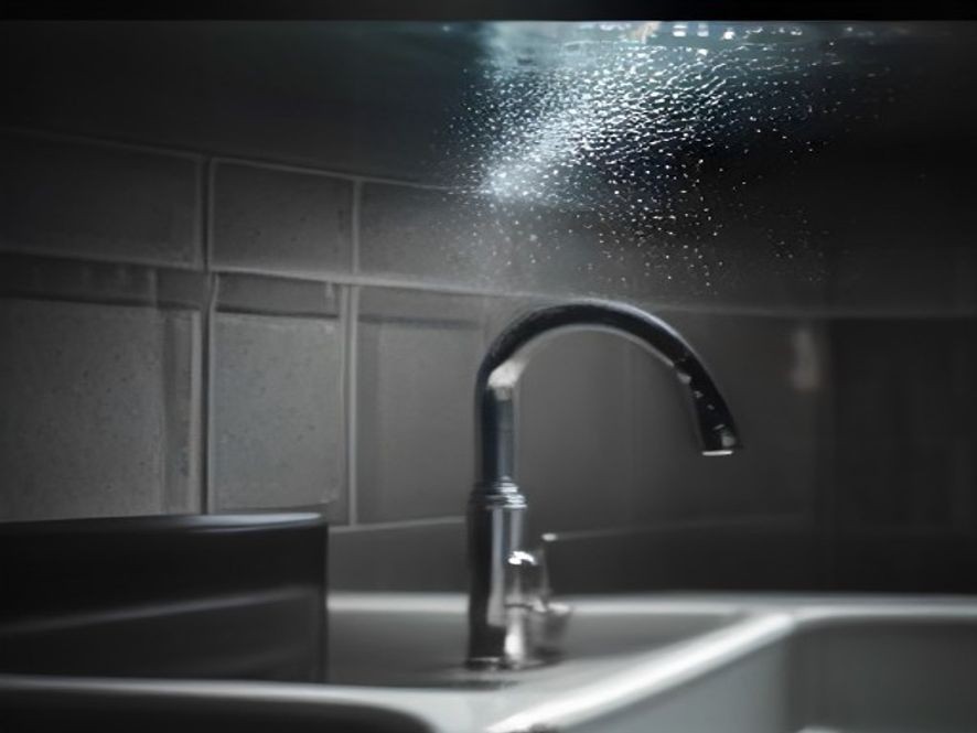 Vertical drain tailpiece pipe beneath a kitchen sink