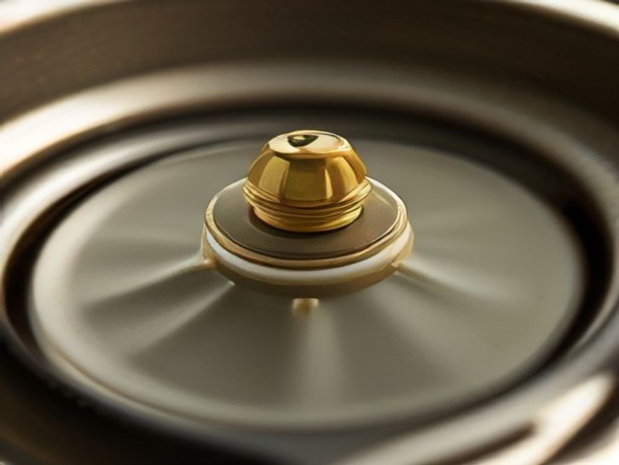 Brass shut-off valve under a kitchen sink with minor leak