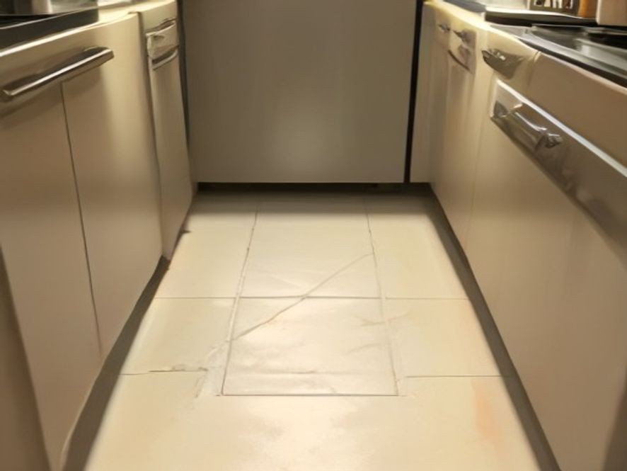 Addressing water pooling underneath a home refrigerator.