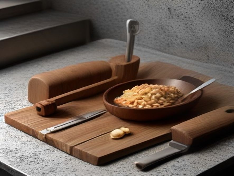 Split layout showing wooden utensils versus stainless steel utensils.