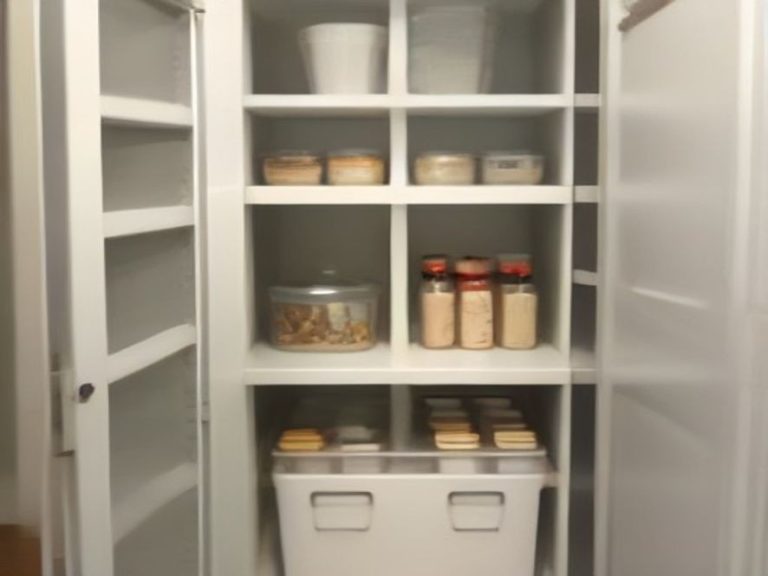 Cabinet door interior converted into functional hidden storage.